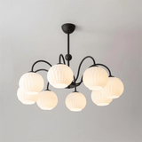 Renee Curated Mouth-Blown Frosted Glass Chandeli – dimensional scale reference #1