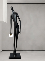 Noir Muse Sculpture Curated Mouth-Blown Frosted – handcrafted surface texture