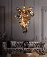 Modern Art Glass Crystal Curated Mouth-Blown Fro warm illuminated room view