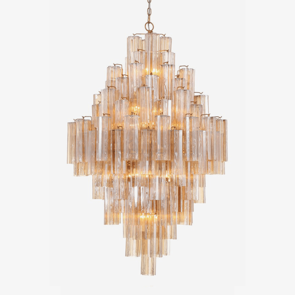 Eloria Glass Diamond Curated Amber Art Glass Cha – Amber Art Glass Chandelier