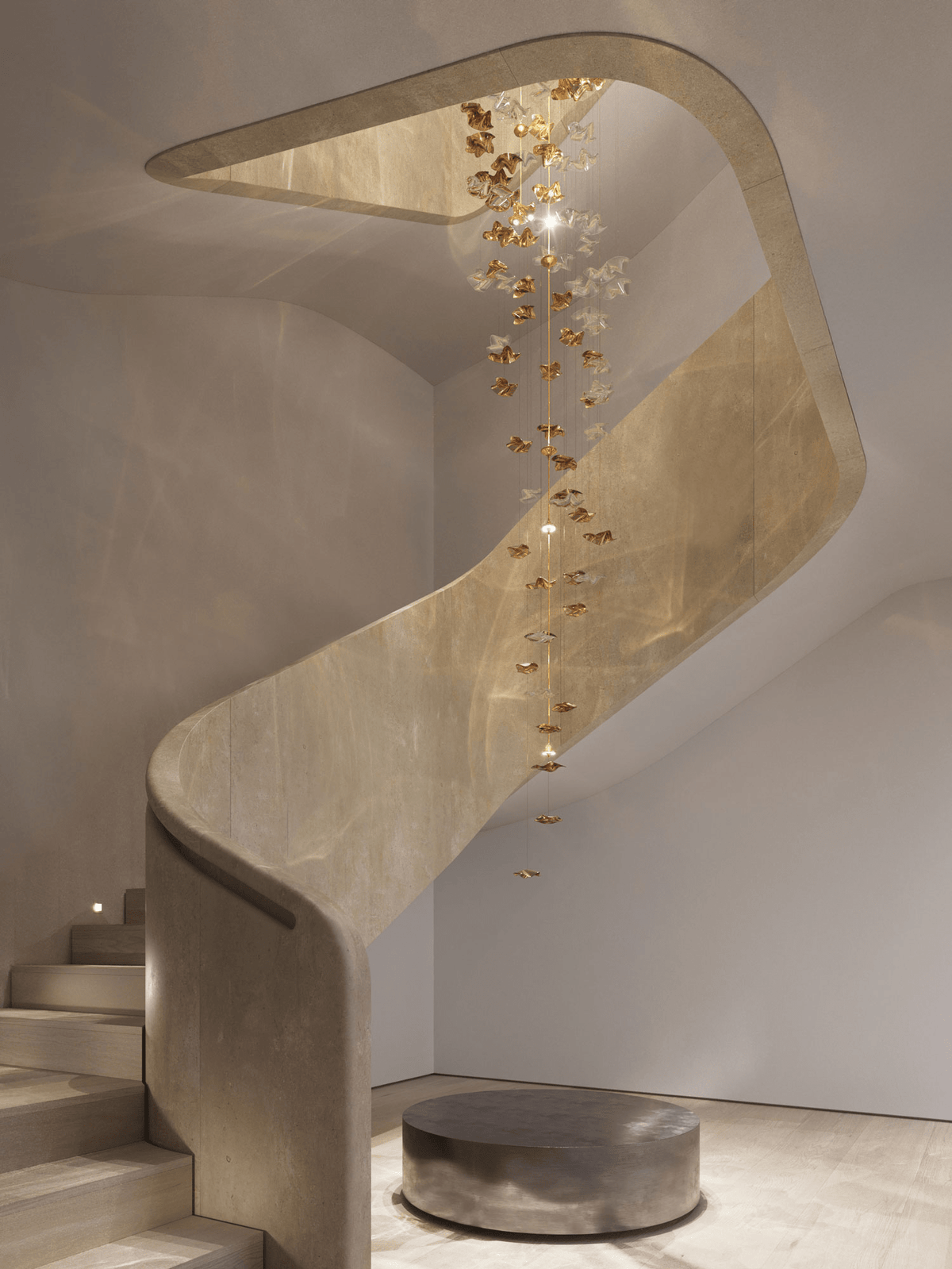Tidal Stair Chandelier – Ambient Illumination in Luxury Interior Setting View 5
