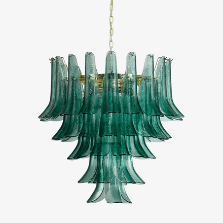 Emerald Petal Glass Curated Mouth-Blown Frosted