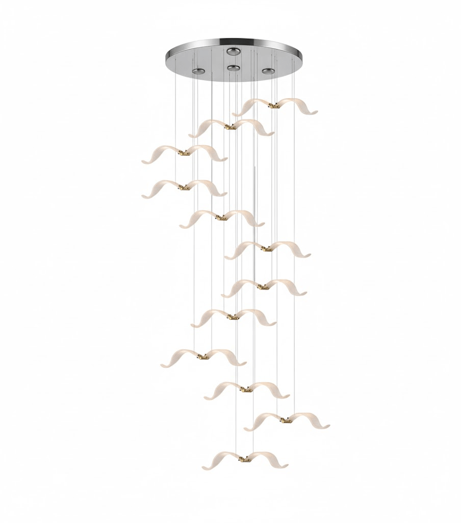 Large Seagull Chandelier – Ambient Illumination in Luxury Interior Setting View 30