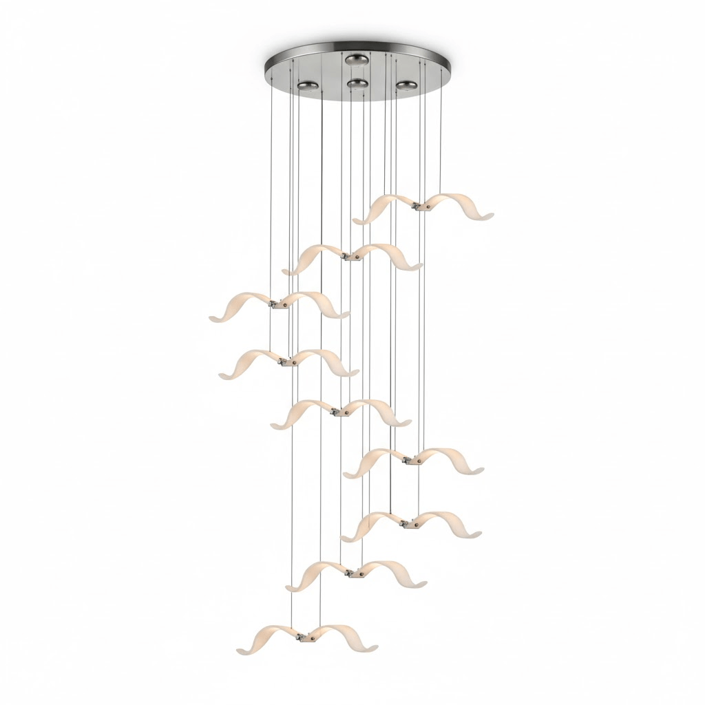 Large Seagull Chandelier – Ambient Illumination in Luxury Interior Setting View 26