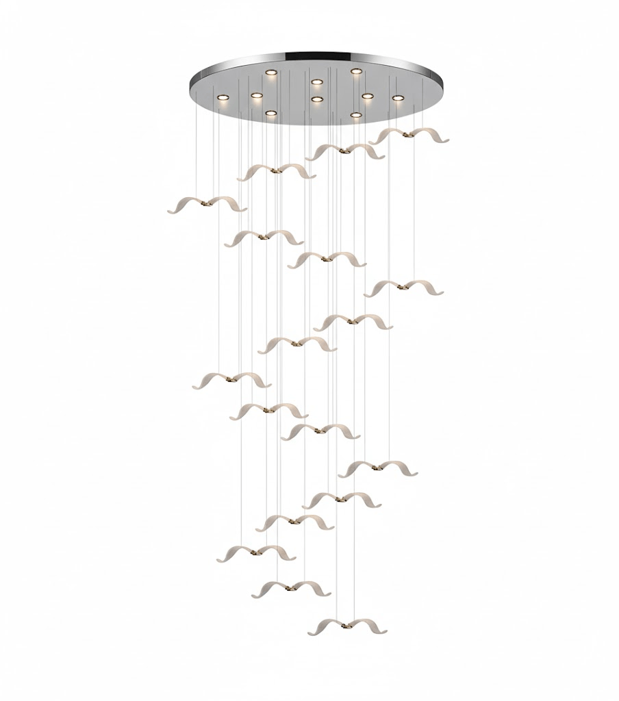 Large Seagull Chandelier – Ambient Illumination in Luxury Interior Setting View 32