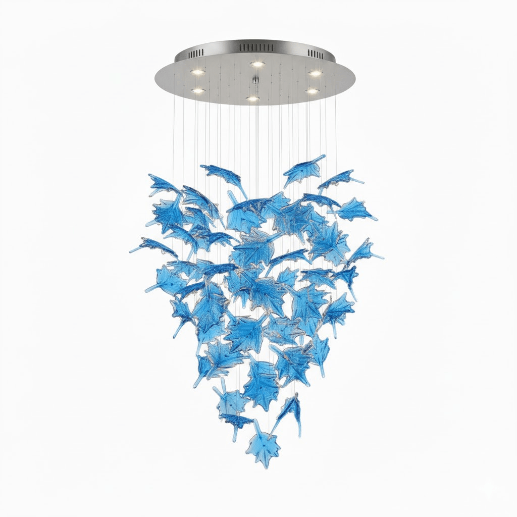Multicolor Crystal Maple Chandelier – Ambient Illumination in Luxury Interior Setting View 18