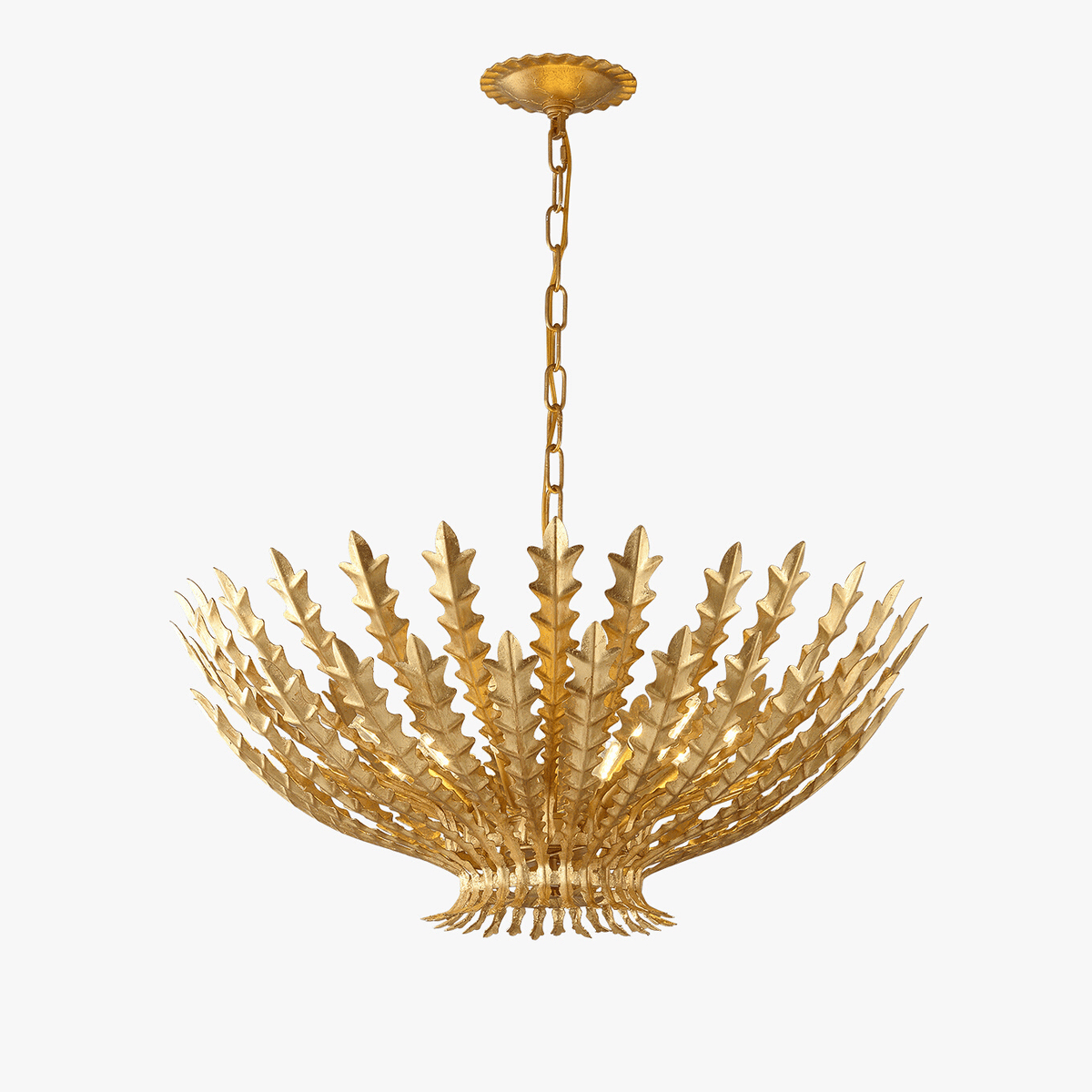 Gilded Acanthus Curated Iron & Glass Chandelier – Iron & Glass Chandelier