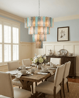 Lustrava Prism Curated Mouth-Blown Frosted Glass installed in residential dining space