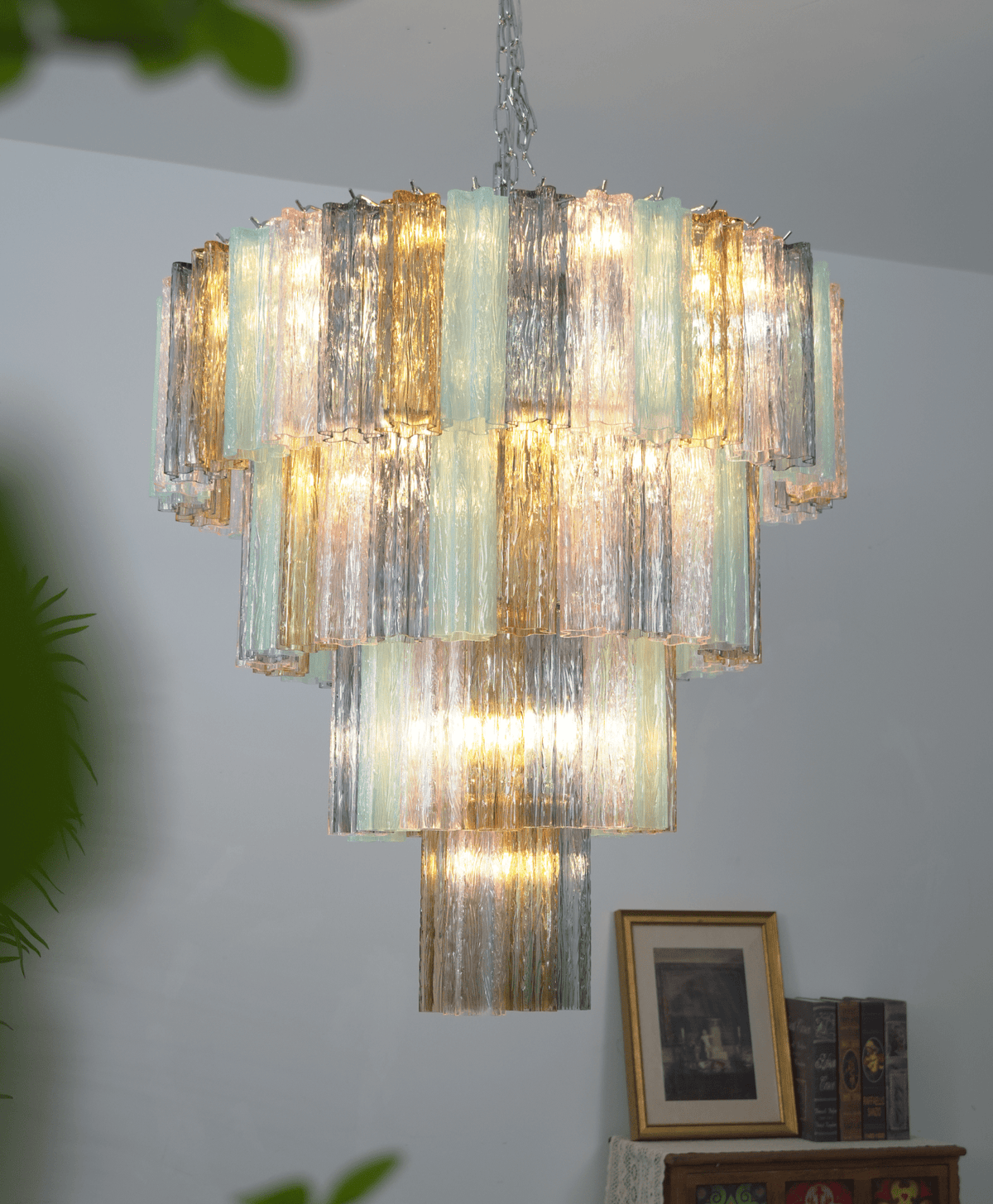 Lustrava Prism Curated Mouth-Blown Frosted Glass – structural canopy joint detail