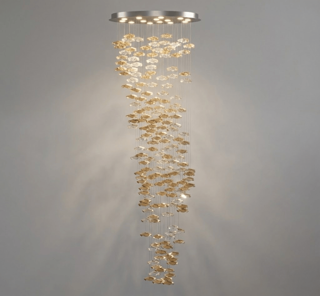 Tidal Stair Chandelier – Ambient Illumination in Luxury Interior Setting View 21