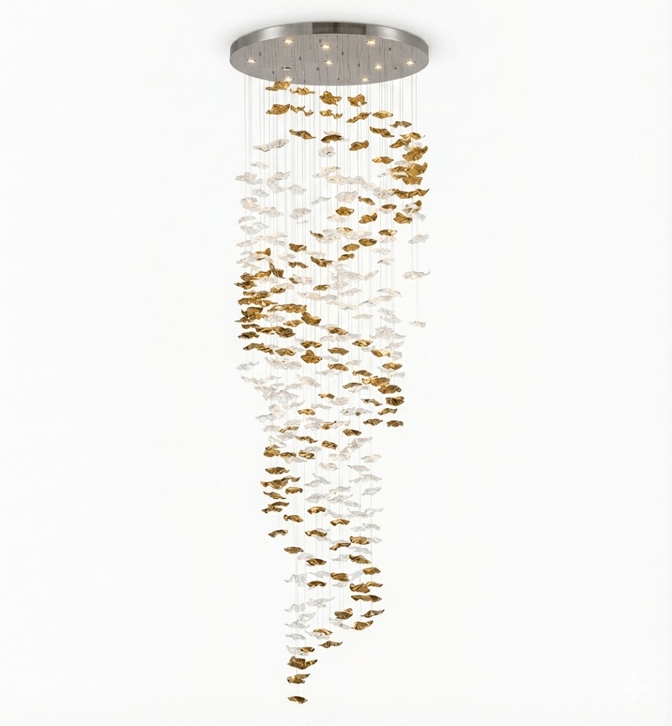 Tidal Stair Chandelier – Ambient Illumination in Luxury Interior Setting View 22
