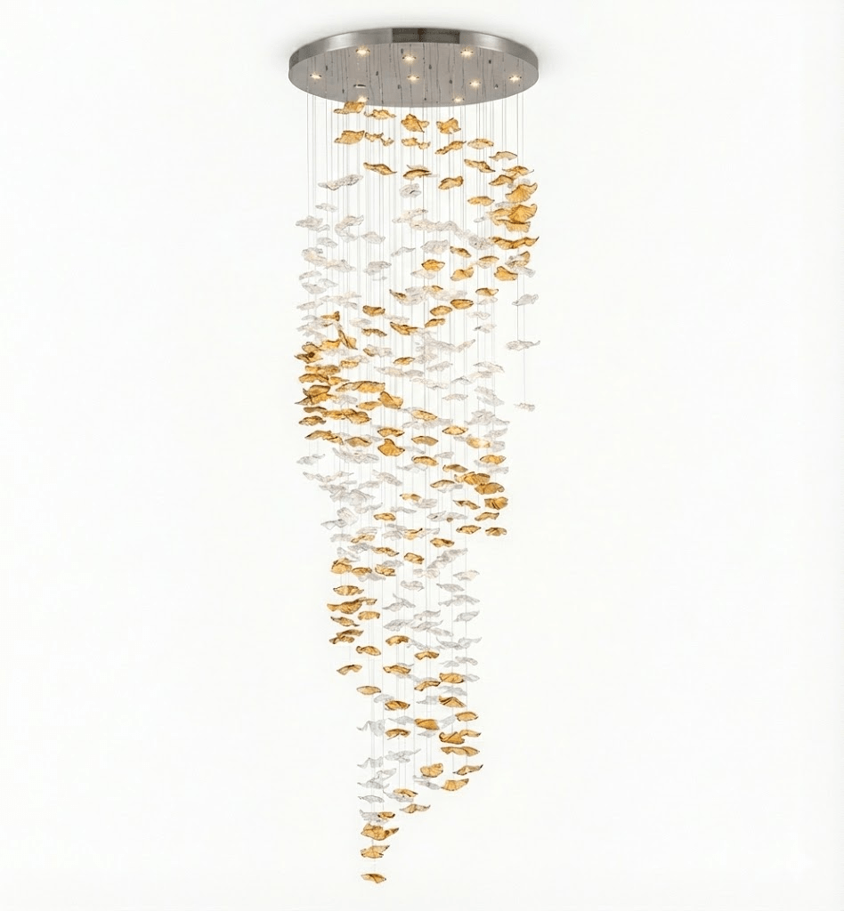 Tidal Stair Chandelier – Ambient Illumination in Luxury Interior Setting View 23