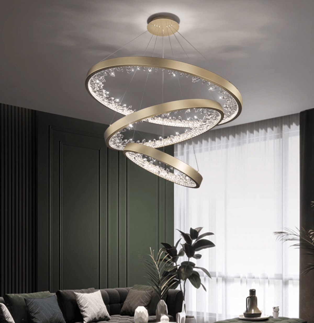 Luxury Circle Crystal Curated K9 Bohemian Crysta – side angled contour profile