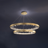 Luxury Circle Crystal Curated K9 Bohemian Crysta – illuminated warm ambiance setting #1