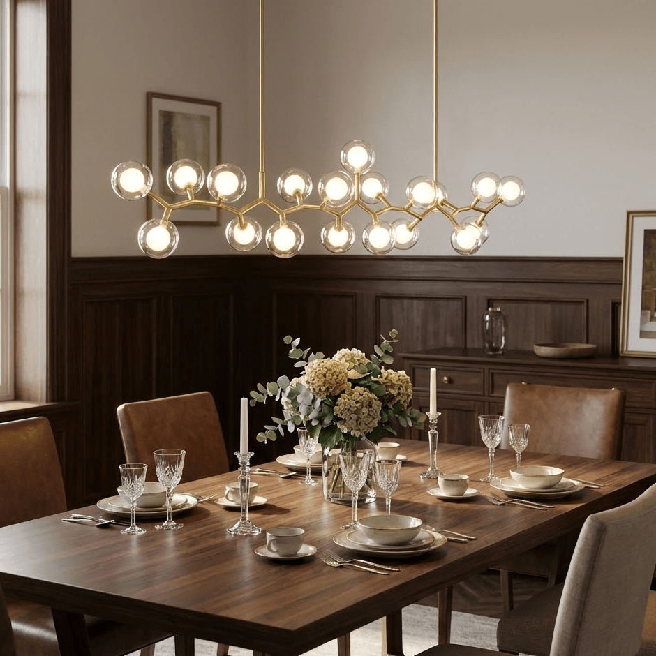 Molecular Glass Balls Chandelier – Handcrafted Material Texture and Detail View