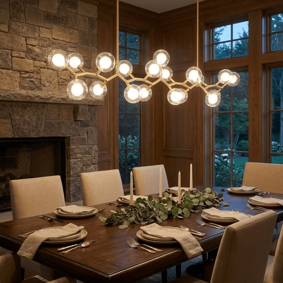 Molecular Glass Balls Chandelier – Ambient Illumination in Luxury Interior Setting View 3
