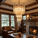 Heliora Cascade Curated Mouth-Blown Frosted Glas installed in residential dining space