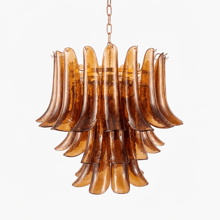 Emberwave Glass Curated Amber Art Glass Chandeli