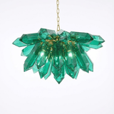 Emerald Crystal Curated Mouth-Blown Frosted Glas – illuminated warm ambiance setting #1