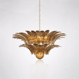 Glass Palmette Chandelier – Ambient Illumination in Luxury Interior Setting View 16