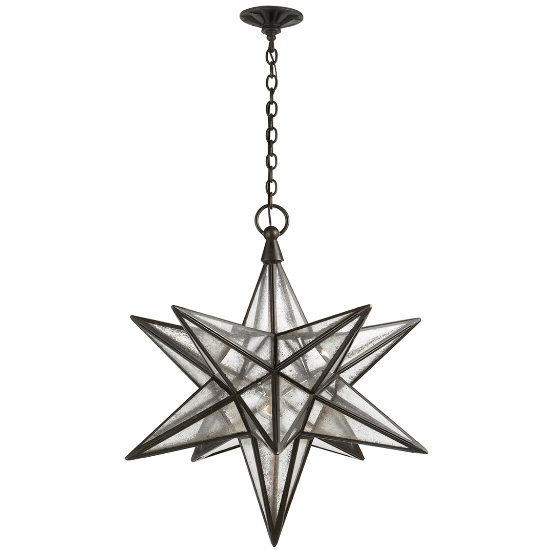 Luminara Star Curated Mouth-Blown Frosted Glass – dimensional scale reference #1