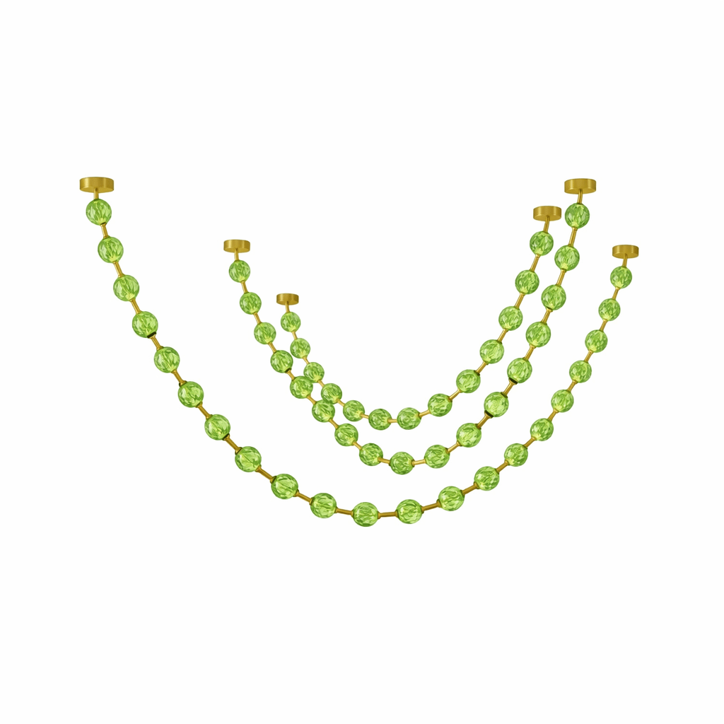 Strand Necklace Curated Optical Acrylic Chandeli – macro detail view #1 #2