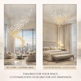 Flying Leaves Curated Mouth-Blown Frosted Glass – L 70.9 x H 35.4 x H 126 finish configuration