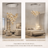 Wave Floating Leaf Chandelier – Ambient Illumination in Luxury Interior Setting View 30