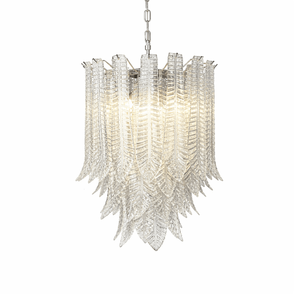 Silvae Veil Glass Curated Mouth-Blown Frosted Gl – full fixture elevation view