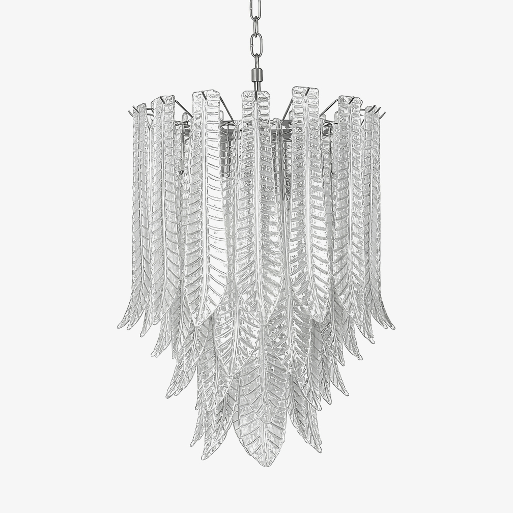 Silvae Veil Glass Curated Mouth-Blown Frosted Gl – Mouth-Blown Frosted Glass Chandelier