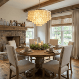 Oceana Shell Curated Brushed Nickel Iron Chandel – architectural ceiling profile