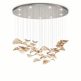 Wave Floating Leaf Chandelier – Ambient Illumination in Luxury Interior Setting View 28