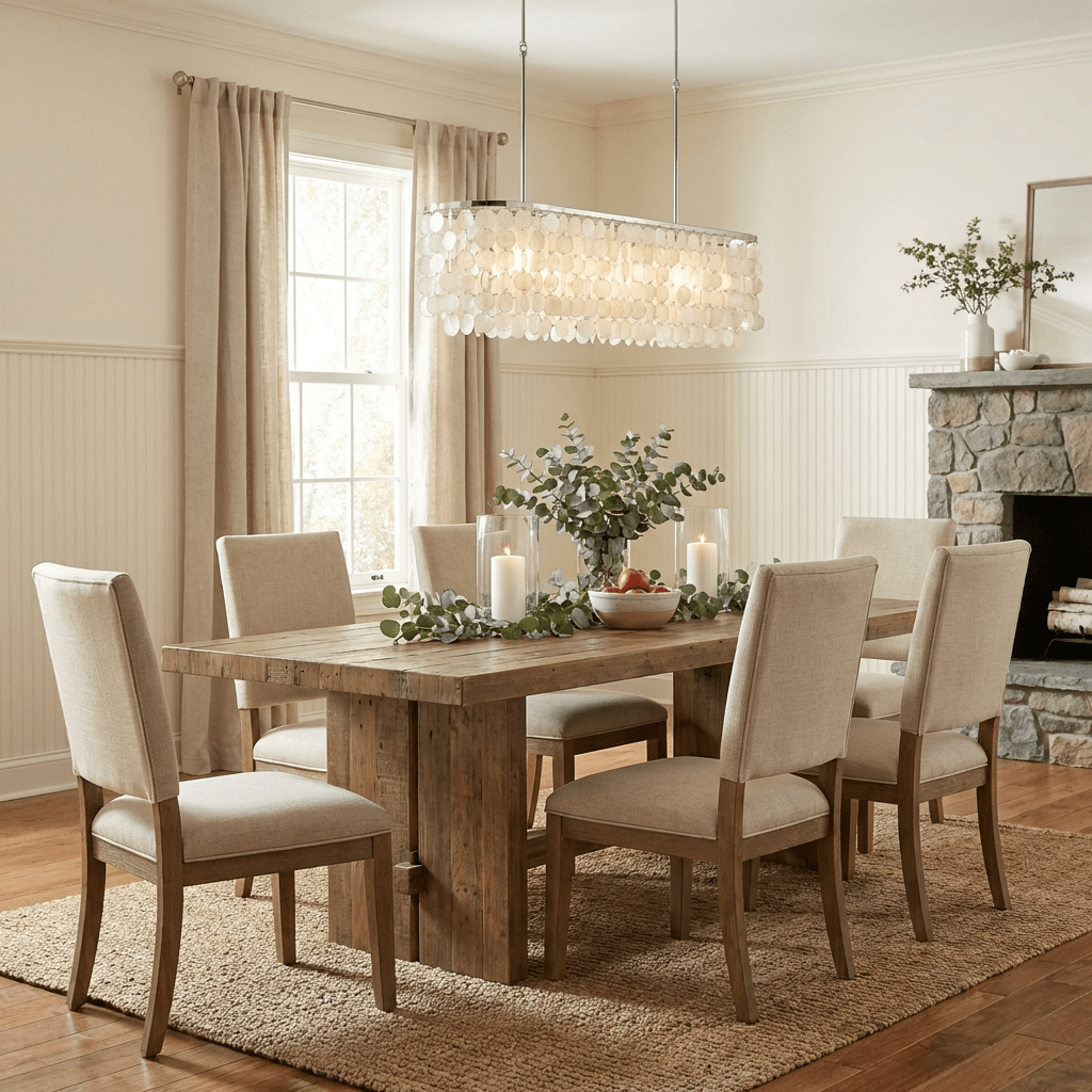 Liora Shell Linear Curated Iron & Glass Chandeli – dimensional scale reference