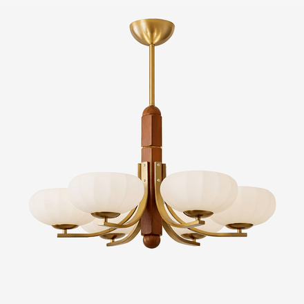 Eldric Curated Mouth-Blown Frosted Glass Chandel