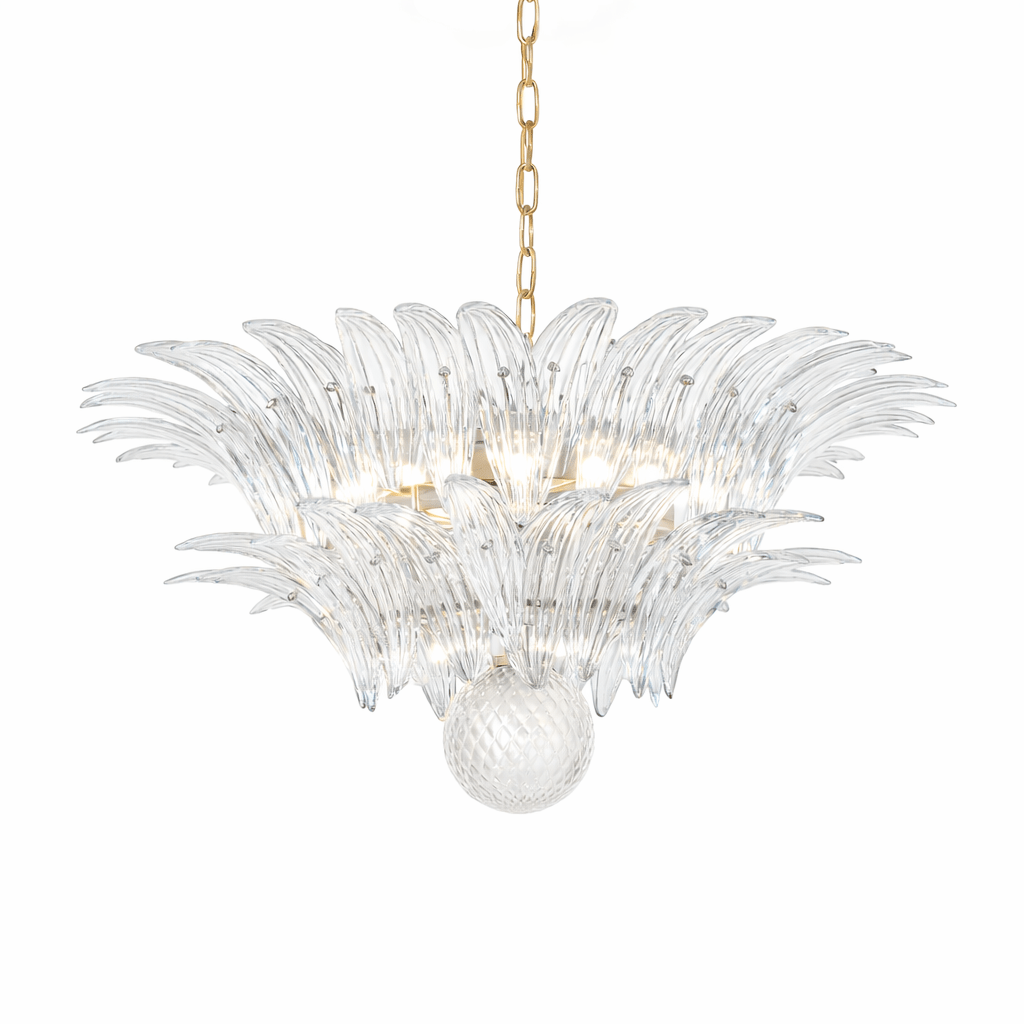 Glass Palmette Chandelier – Ambient Illumination in Luxury Interior Setting View 18