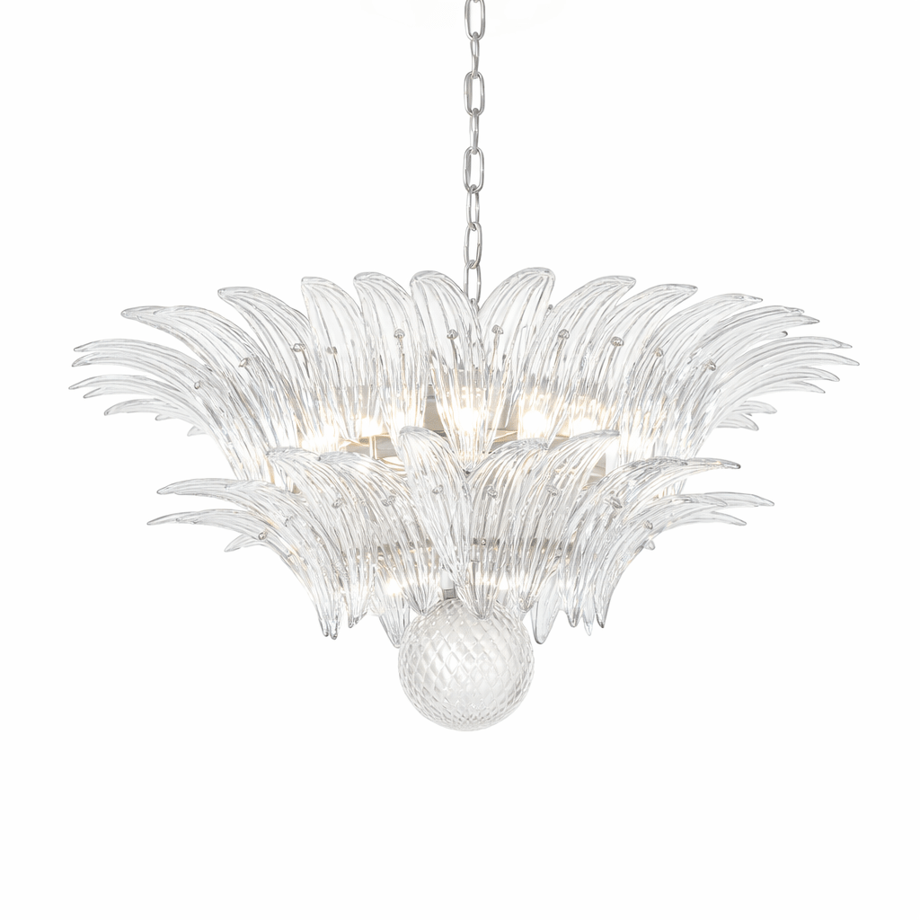 Glass Palmette Chandelier – Ambient Illumination in Luxury Interior Setting View 17