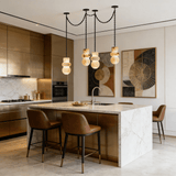 Orba Chain Curated Alabaster Chandelier – unlit natural material contrast