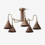 Bravik Wood Curated Mouth-Blown Frosted Glass Ch – Mouth-Blown Frosted Glass Chandelier
