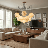 Celestara Alabaster Orb Curated Alabaster Chande warm illuminated room view