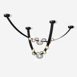 Orvyn Leather Arc Curated Mouth-Blown Frosted Gl – Mouth-Blown Frosted Glass Chandelier