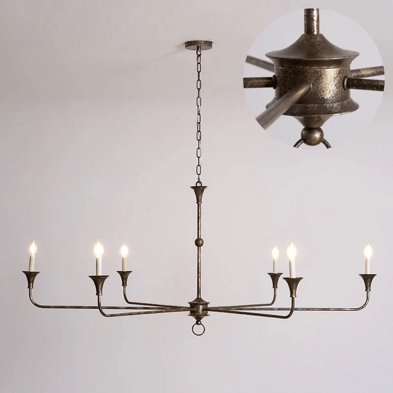 Elara Candle Curated Solid Brass Chandelier – macro detail view #1 #2