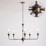 Elara Candle Curated Solid Brass Chandelier – structural canopy joint detail #1