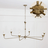 Elara Candle Curated Solid Brass Chandelier – spatial dining room perspective #1