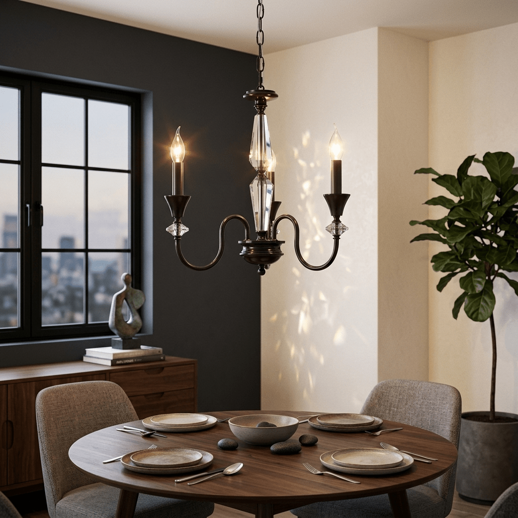 Noir Candelabra Chandelier – Ambient Illumination in Luxury Interior Setting View 7