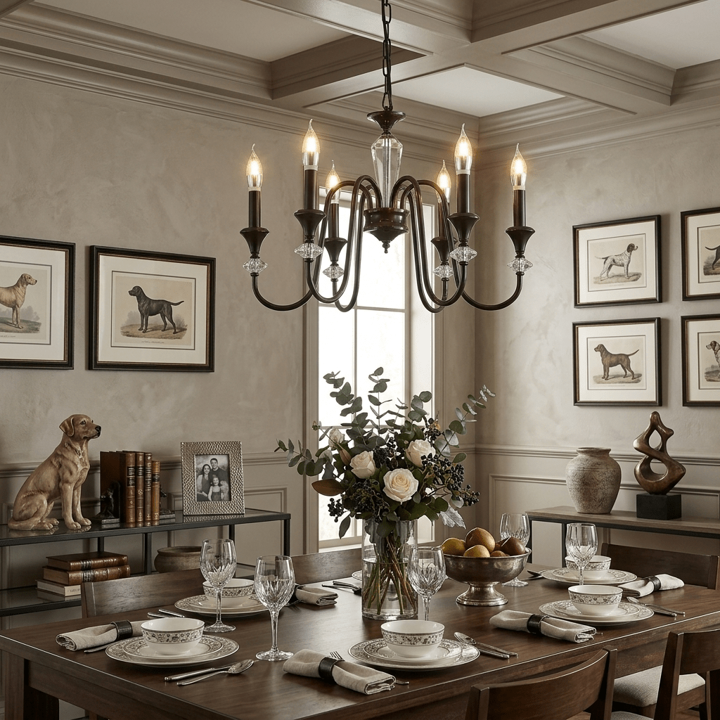Noir Candelabra Chandelier – Ambient Illumination in Luxury Interior Setting View 6