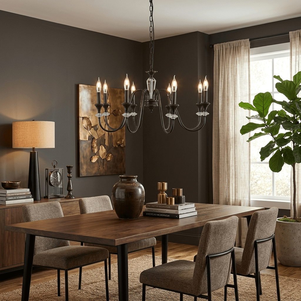 Noir Candelabra Chandelier – Ambient Illumination in Luxury Interior Setting View 5