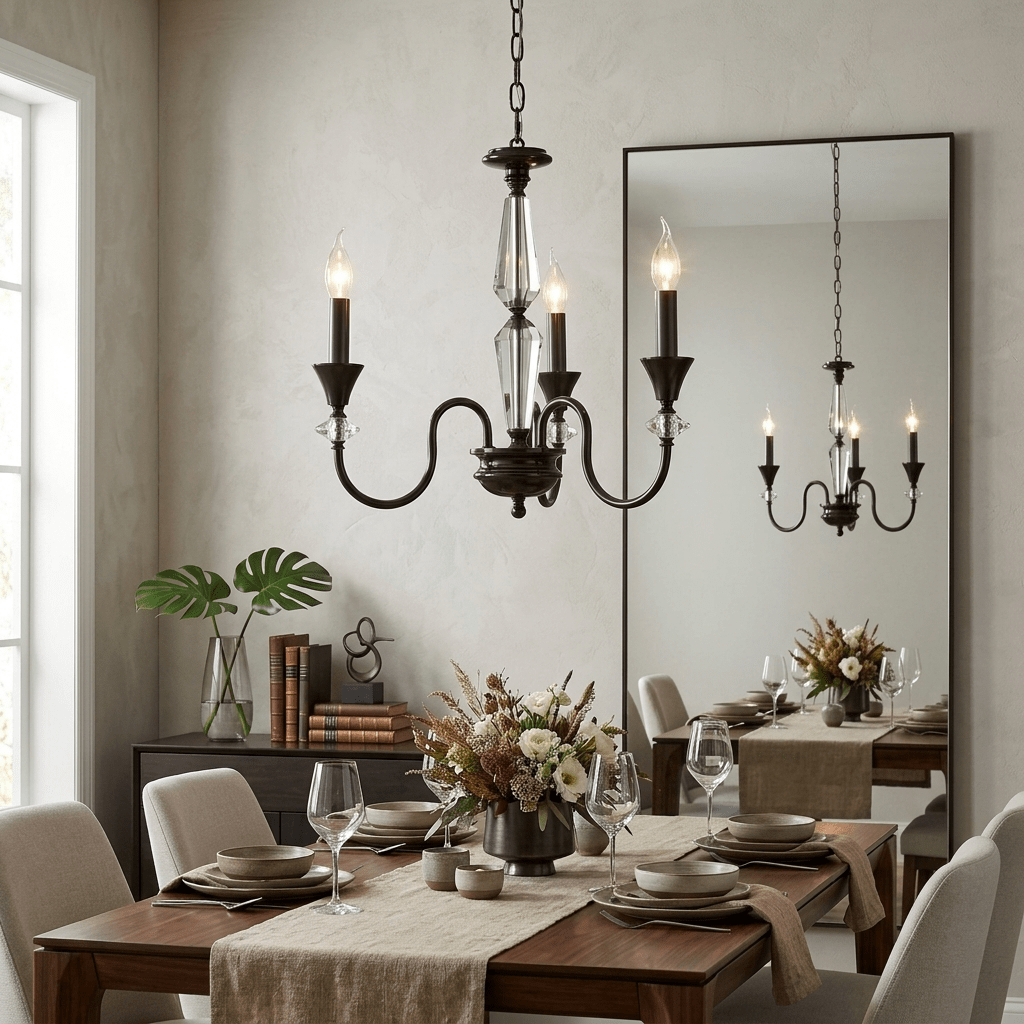 Noir Candelabra Chandelier – Ambient Illumination in Luxury Interior Setting View 3