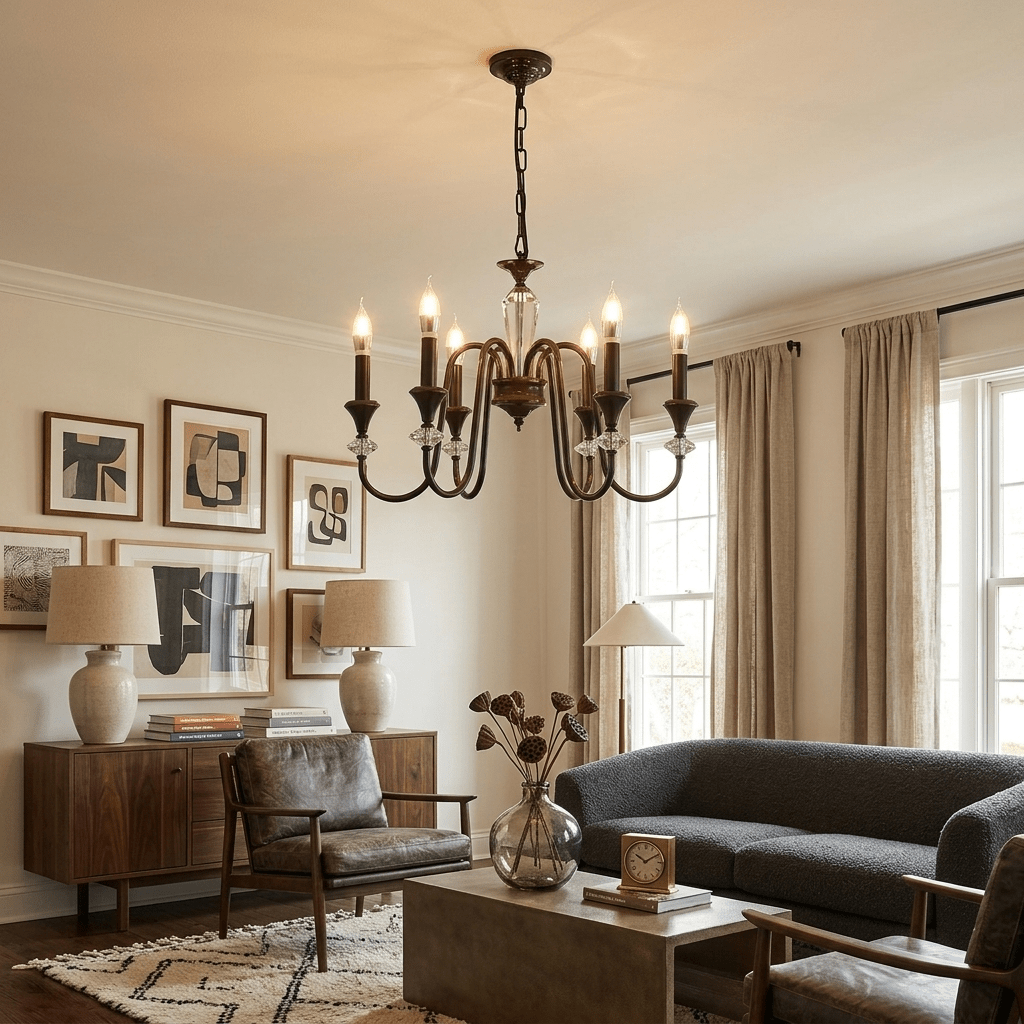 Noir Candelabra Chandelier – Handcrafted Material Texture and Detail View