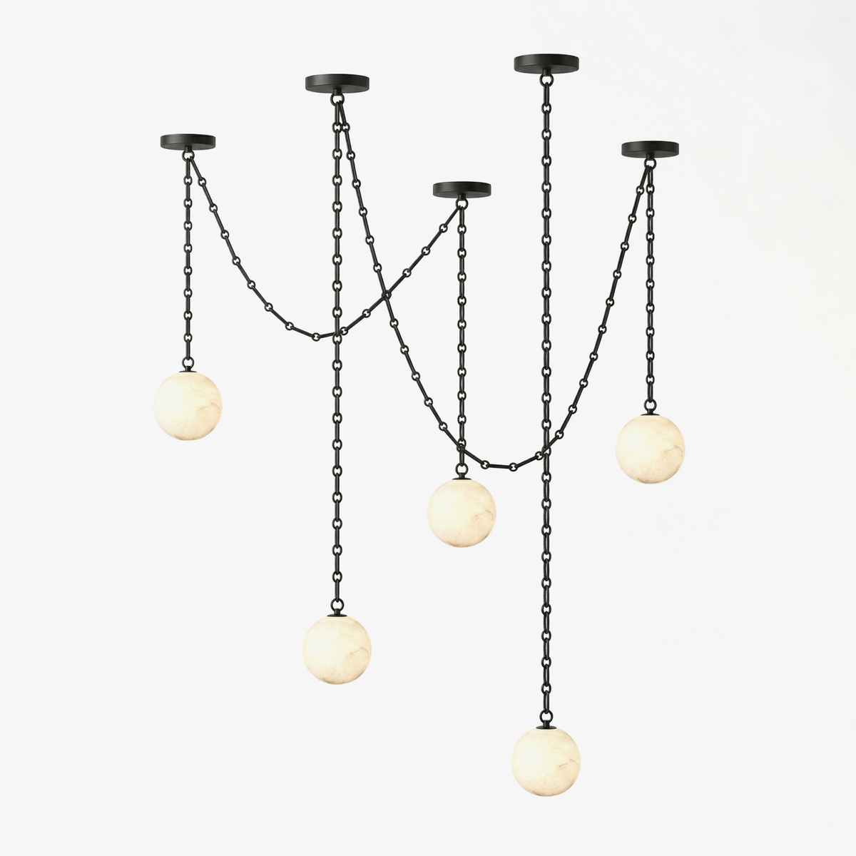 Industrial Alabaster Orb Chain Curated Alabaster – Alabaster Chandelier