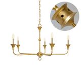 Elara Candle Curated Solid Brass Chandelier – dimensional scale reference #1